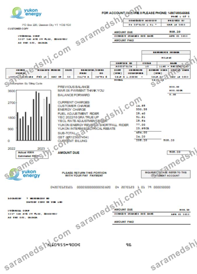 Yukon Energy  utility business bill, SCR